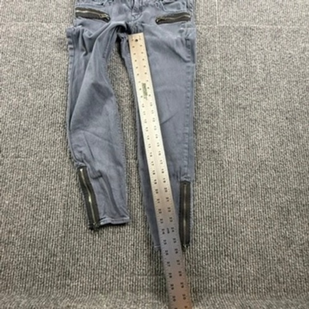 Express Jeans Stella Moto Zipper Ankle Legging Gray Low Rise Womens Size 8R - Picture 6 of 14